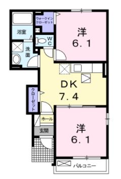 福山市春日町浦上のアパートの間取り