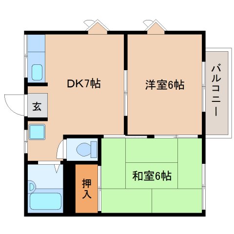 奈良県奈良市六条１（アパート）の賃貸物件の間取り