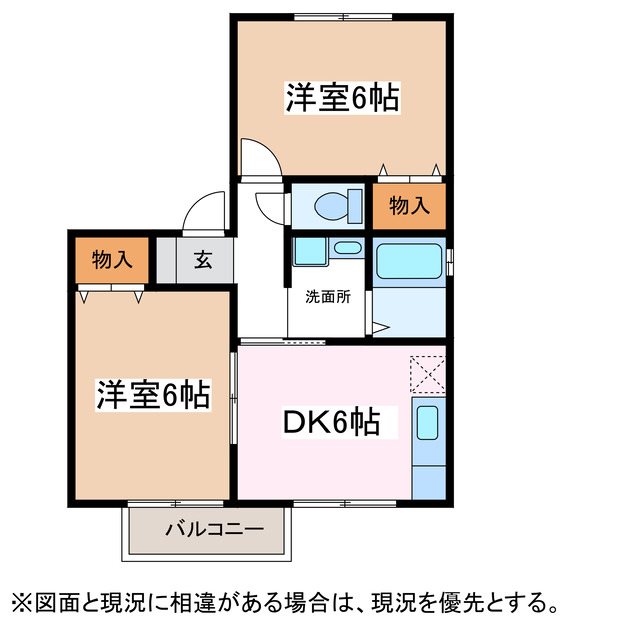 松本市大字岡田松岡のアパートの間取り