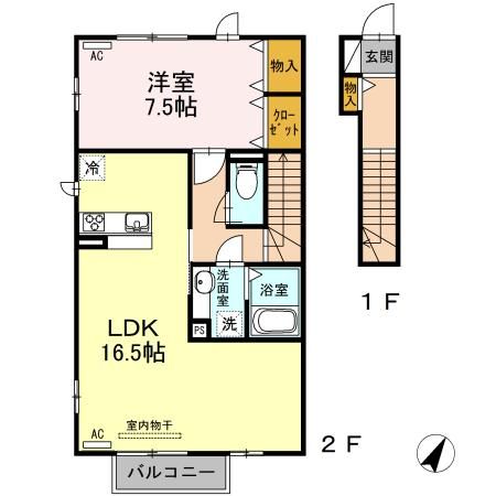 岡崎市本宿町のアパートの間取り