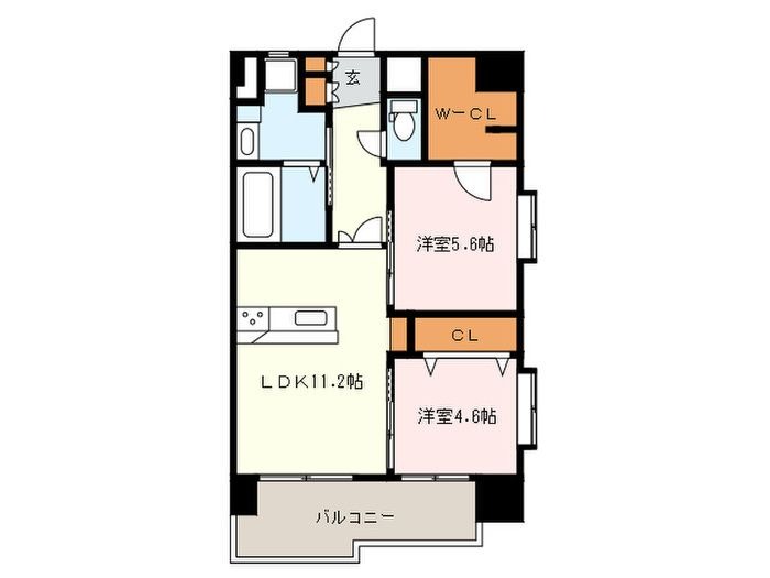 福岡市博多区豊のマンションの間取り