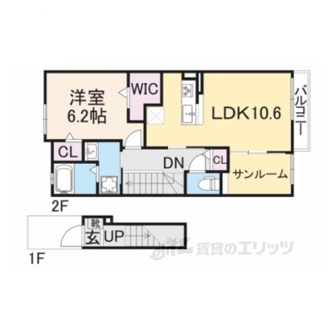 桜井市大字上之庄のアパートの間取り