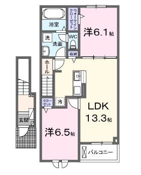 備前市伊部のアパートの間取り