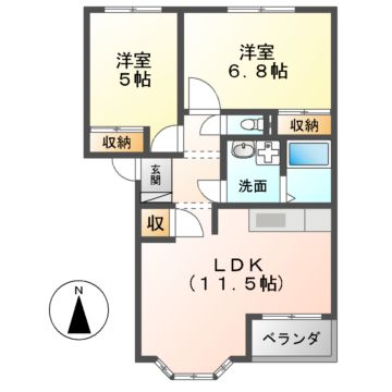 サン　ソレイユ　A棟の間取り