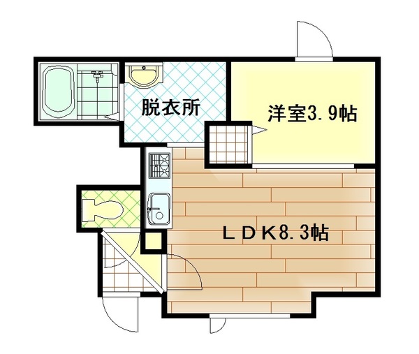 旭川市二条通のアパートの間取り