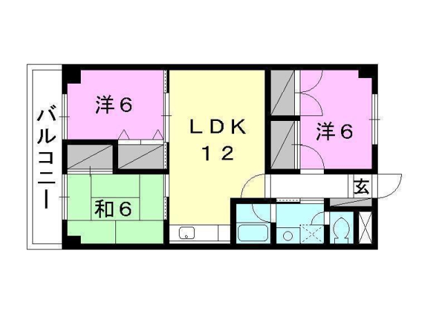 松山市西石井のマンションの間取り