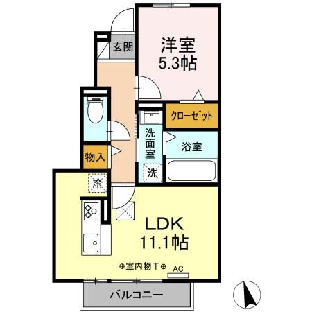 四日市市日永西のアパートの間取り