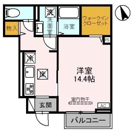 倉敷市神田のアパートの間取り