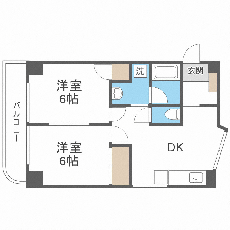 大阪市中央区内淡路町のマンションの間取り