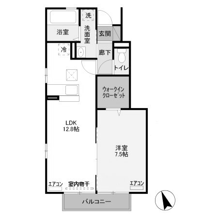 本庄市東富田のアパートの間取り