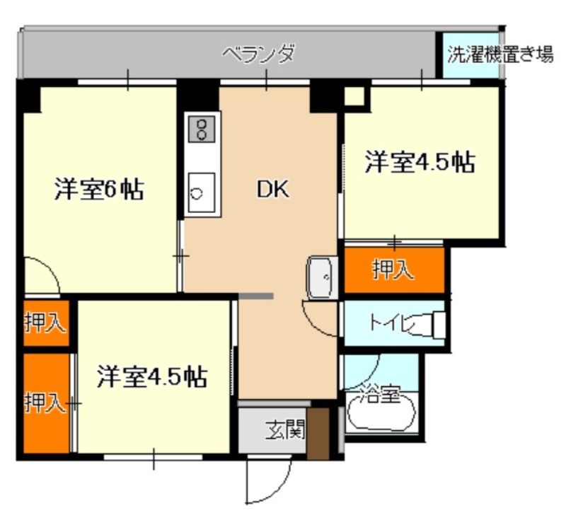 福山市蔵王町のマンションの間取り