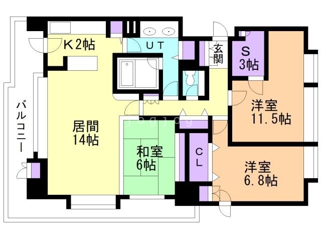 札幌市豊平区豊平七条のマンションの間取り