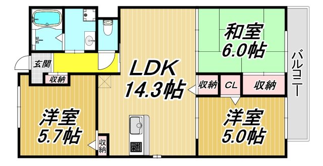 グリーンエクセル稲野の間取り