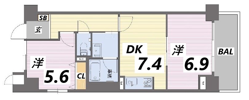 姫路市北条口のマンションの間取り