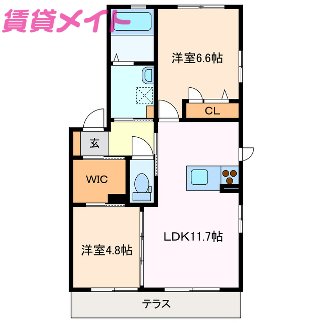 エターナルヴィレッジＢ棟の間取り