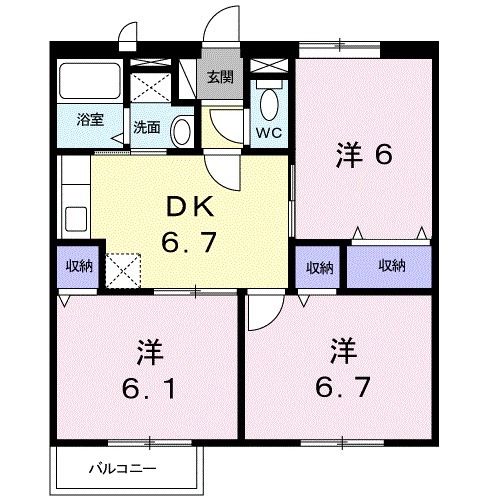 橋本市隅田町下兵庫のアパートの間取り