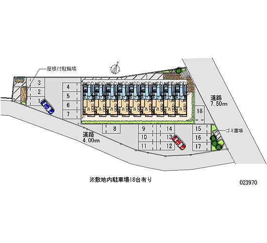 【レオパレスプライベートヒルズの駐車場】