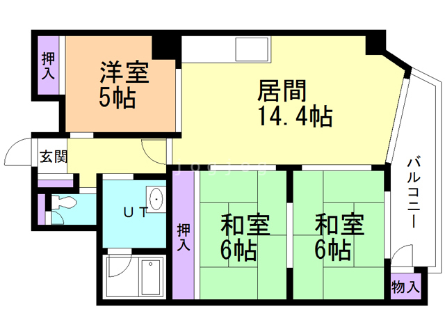 札幌市白石区本郷通のマンションの間取り