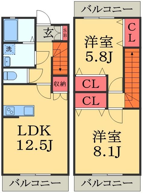 千葉市花見川区千種町のアパートの間取り