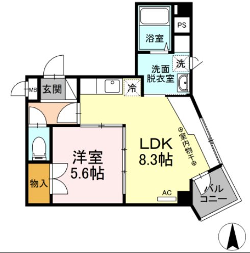 松本市高宮北のアパートの間取り