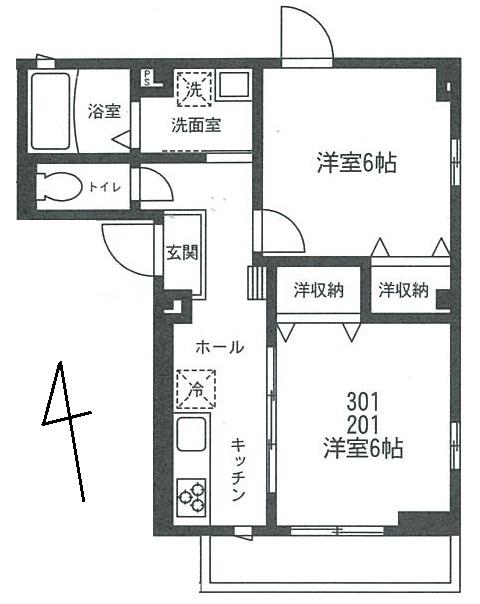 大田区大森南のマンションの間取り