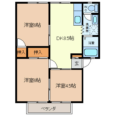 サンライフ雪窓Aの間取り