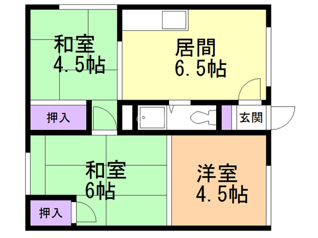 ４３条ハイツの間取り