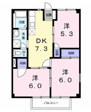 南国市篠原のアパートの間取り