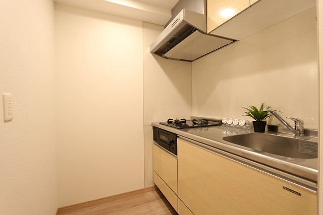 キッチン　2口グリル付システムキッチンでお料理がはかどりそうです