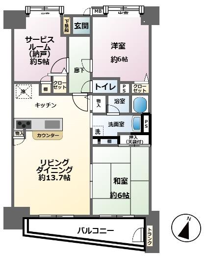 ナイスアーバン御幸本町の間取り写真