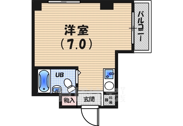 阪急今津線 今津駅 徒歩6分 3階建 築36年の間取り写真