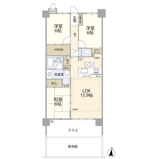 ライオンズマンション比良第3の間取り写真