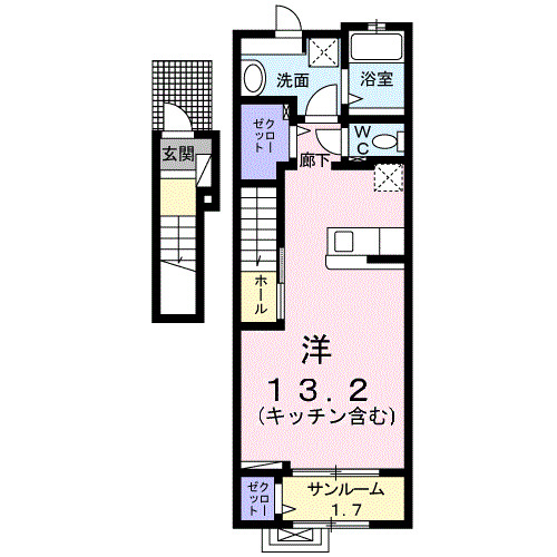 富山地鉄富山港線 城川原駅 徒歩21分 2階建 築7年の間取り写真