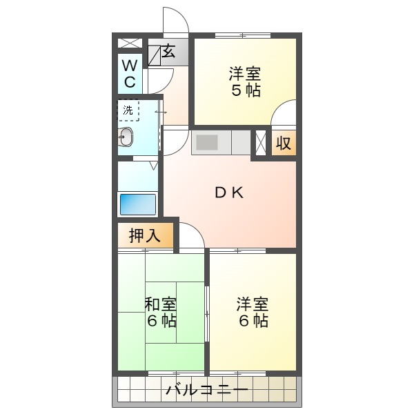 マンションつつみ起の間取り写真