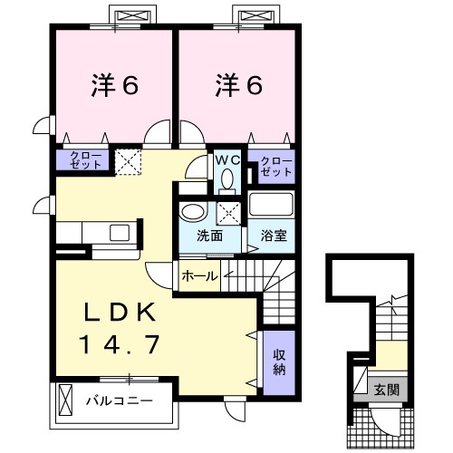 ラフレシール三日市IIの間取り写真