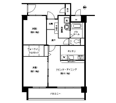東急東横線 元住吉駅 徒歩5分 4階建 築21年の間取り写真
