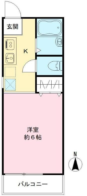 京王線 上北沢駅 徒歩4分 2階建 築36年の間取り写真