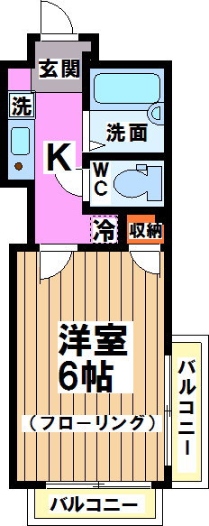 京王線 笹塚駅 徒歩9分 3階建 築23年の間取り写真