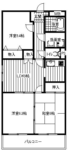 広島市安佐北区深川のマンションの間取り