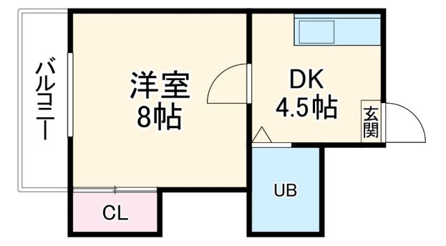 岐阜市木ノ下町のアパートの間取り