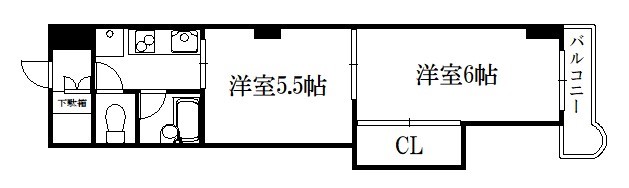 京都市右京区西院西今田町のマンションの間取り