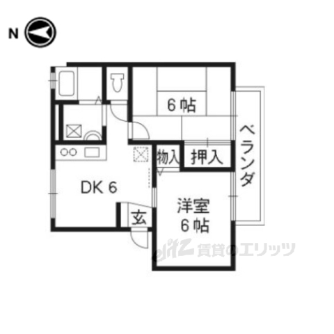 京都市伏見区向島立河原町のアパートの間取り