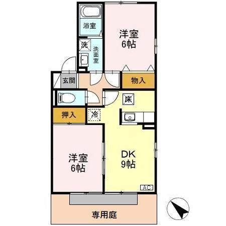 新潟市秋葉区車場のアパートの間取り