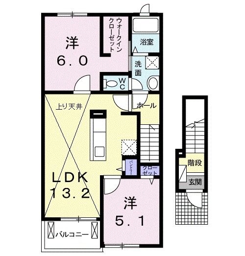 柴田郡大河原町字新東のアパートの間取り