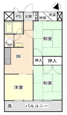 川越市三光町のマンションの間取り