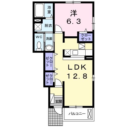 磐田市川袋のアパートの間取り