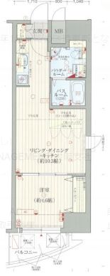 エステムコート難波ＥＡＳＴレオルガの間取り