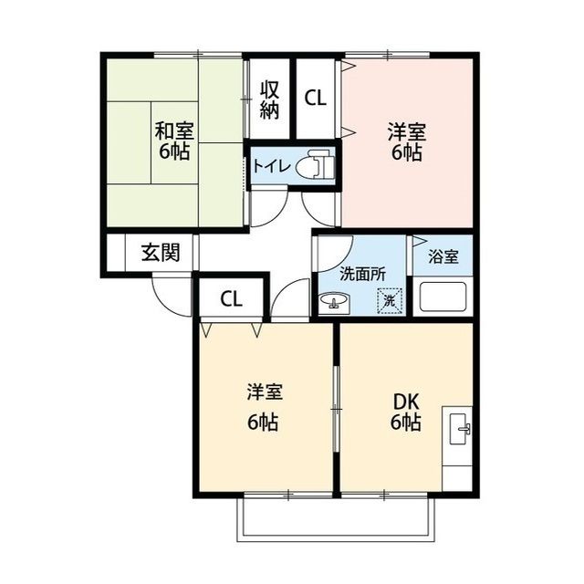 新潟市南区白根四ツ興野のアパートの間取り