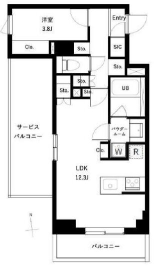 【杉並区上高井戸のマンションの間取り】