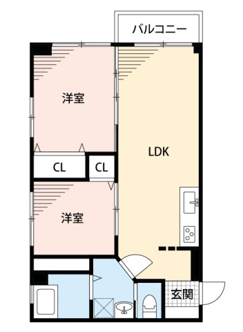 福岡市中央区笹丘のマンションの間取り